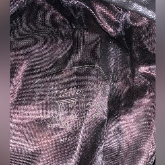 Vintage newsboy, houndstooth tweed/wool/ leather hat by Gramercy , size 7 1/8 - Picture 10 of 16